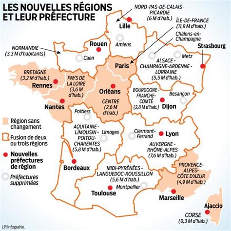 Apprendre la géographie avec des jeux amusants. France: Carte de France des nouvelles régions et de leur préfecture @le_P...
