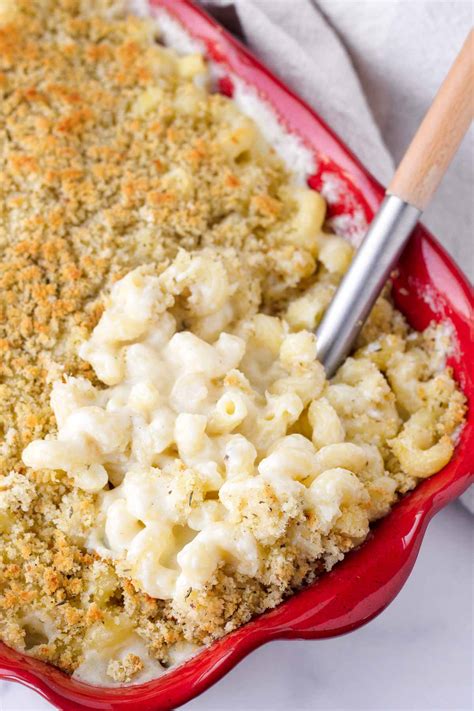 Baked White Cheddar Mac And Cheese Recipe With Bread Crumbs Dandk Organizer