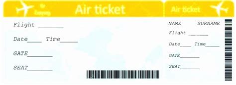 Plane Ticket Template Pdf Free Printable Templates