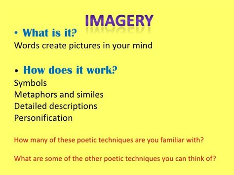 How To Write An Imagery Poem