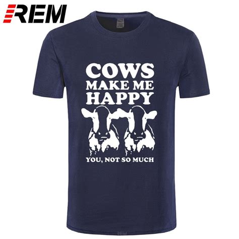 Rem Cows Make Me T Shirt Men Summer O Neck Tees Adult T Shirt Teenage