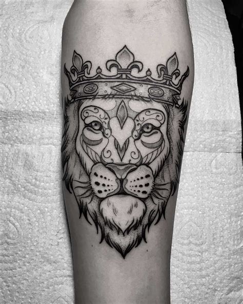 Lion With A Crown Tattoo