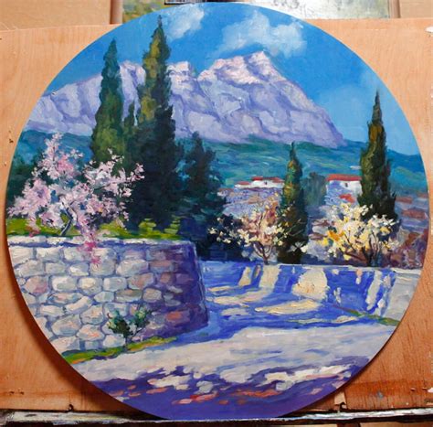 Sunny Landscape My Oil Painting On Hardboard 9GAG