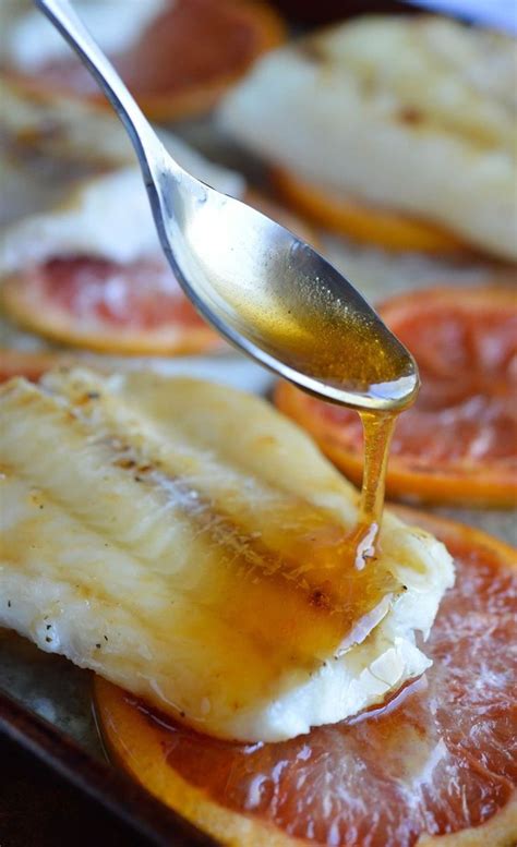 Grapefruit And Honey Glazed Baked Cod Recipe With Creamy Coconut Rice