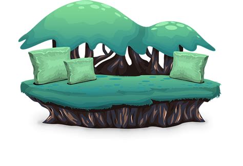 Green Fantasy Forest Bed Clipart Free Download Transparent Png