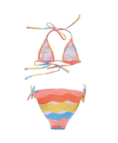 Snapper Rock Toddlerchild Girls Good Vibes Triangle Shirred Bikini
