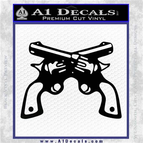 Crossed Pistols Revolvers Int Decal Sticker A1 Decals