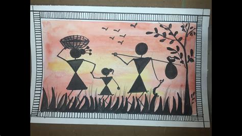 Warli Art For Kids Easy And Fast Drawing Youtube