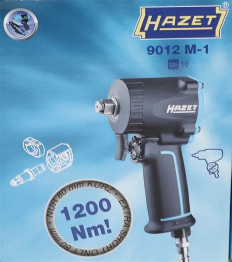 HAZET 9012M 1 Mini Compressed Air Impact Wrench 1 2 One Handed Switch