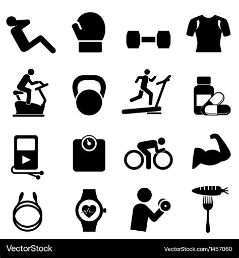 Fitness And Leisure Icons Royalty Free Vector Image