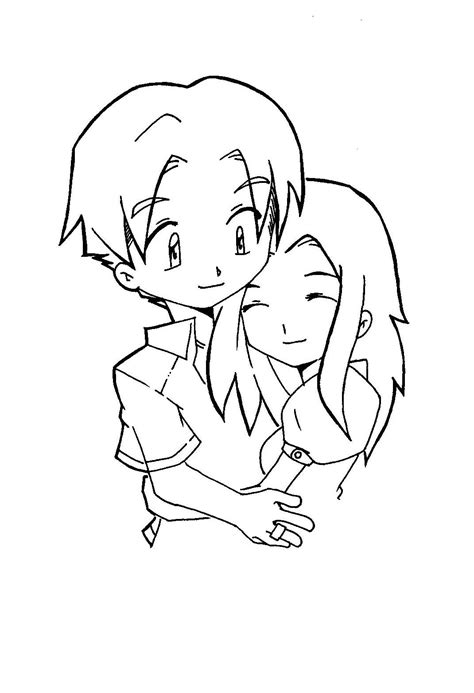 Cute Chibi Couple Coloring Pages Sketch Coloring Page