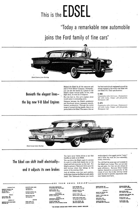 1958 Edsel Edsel Edsel Ford Car Ads