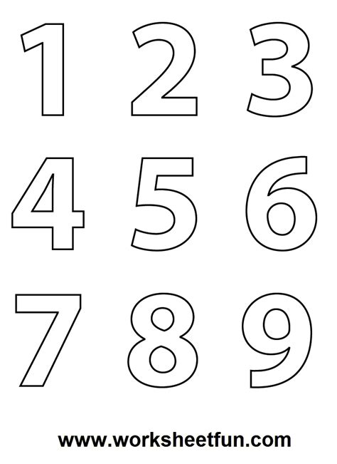 After mastering your 1 to 10, you can you can also use them to show simple math, so you may want to print more than one set. Large Printable Numbers 1-10 Free - Printable Coloring Pages