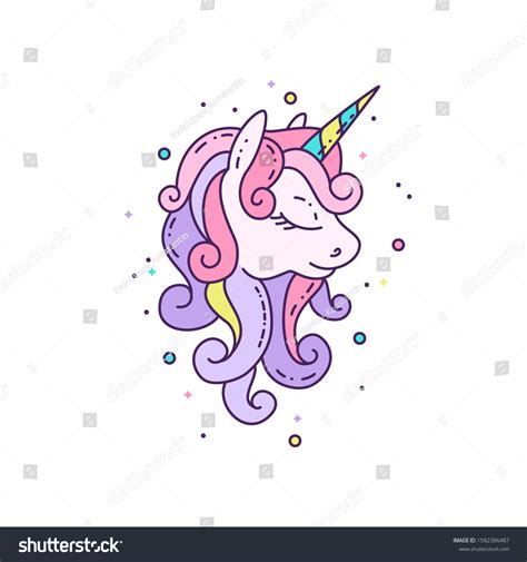 Cute Unicorn Pastel Colors Stock Vector Royalty Free 1582386487