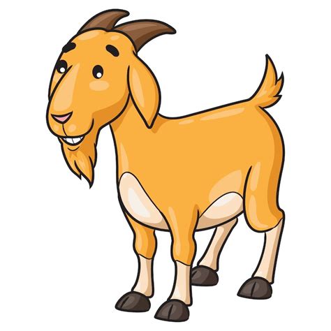 Premium Vector Goat Cartoon Smiling