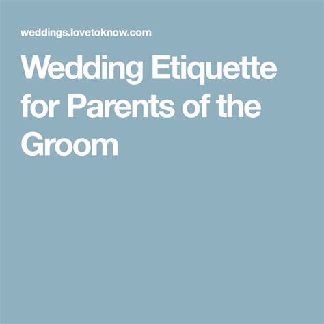 We found wedding gifts parents love in every budget and include the price for each present in our gift guide. Wedding Etiquette for Parents of the Groom | Wedding ...