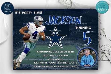 Dallas Cowboys Birthday Invitation Template To Print At Home Diy