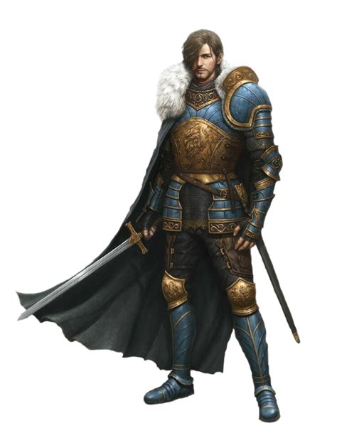 Male Human Fighter Soldier Knight In Half Plate Armor With Longsword Pathfinder Pfrpg Dnd Dandd