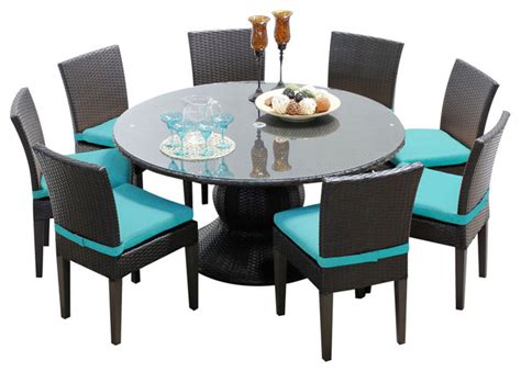 Pluto 60 Outdoor Patio Dining Table With 8 Chairs 2 For 1