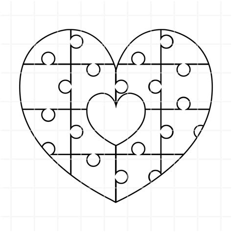 Heart Shaped Puzzle Template