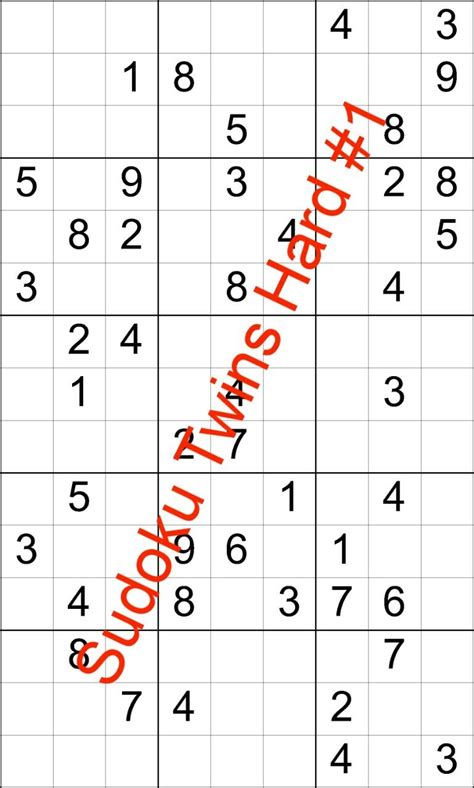Sudoku Twins Puzzles Hard Level 1