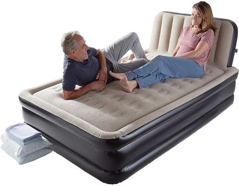 Coopers Of Stortford Inflatable Double Air Bed With Headboard And Built
