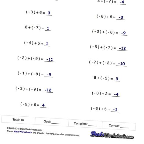 Adding And Subtracting Negative Fractions Worksheets Fraction