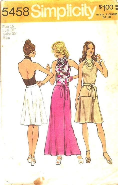 Vintage Sewing Patterns Wrap Skirt Halter Top 1970s By Tenderlane 12
