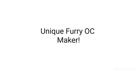 Unique Furry Oc Maker