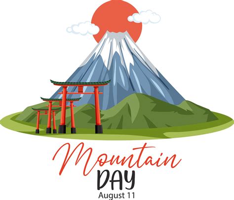 Día De La Montaña En Japón El 11 De Agosto Banner Con El Monte Fuji