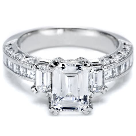 View our collection of gemstone wedding bands all at amazing prices and with free shipping!! Emerald Cut Diamond Rings