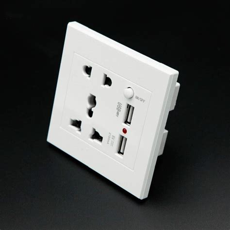 Ac 110 250v 13a Usb Wall Socket Universal Wall Socket Panel With 2 Usb