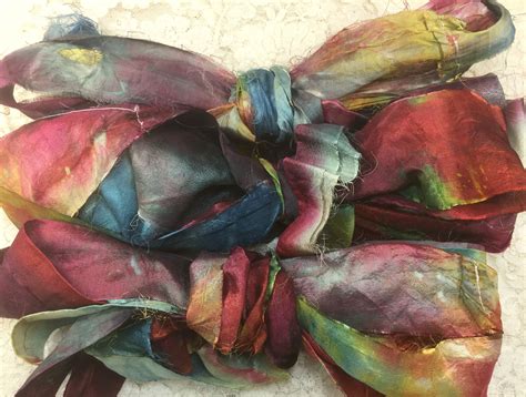 Sari Silk Ribbon 2 Wide 5 Yds Hand Dyed Zulu 2 Trim Embellishment