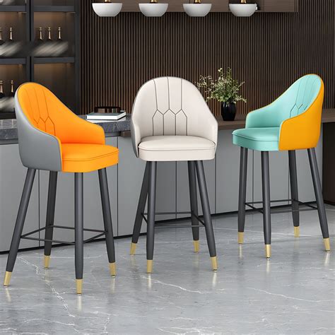 Modern Bucket Seat Bar Stools Faux Leather Low Back Barstool 1 Piece
