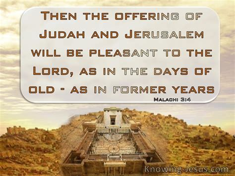 Malachi 34 The Offering Of Judah And Jerusalem Will Be Pleasant To The