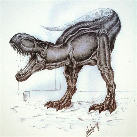 A Drawing Of A Dinosaur With Its Mouth Open