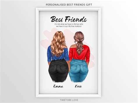 Personalised Best Friend Print Curvy Women Bestie T Plus Etsy Uk