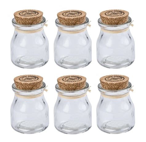 6 Piece Mini Glass Jars With Cork Lids Mini Spice Jars Cork Lids Mini Sweet Jar