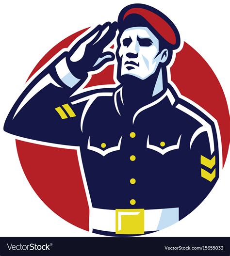 Military Soldier Salute Royalty Free Vector Image