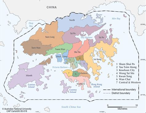 Kaart Van De Wijk Hong Kong Omgeving En Voorsteden Van Hong Kong