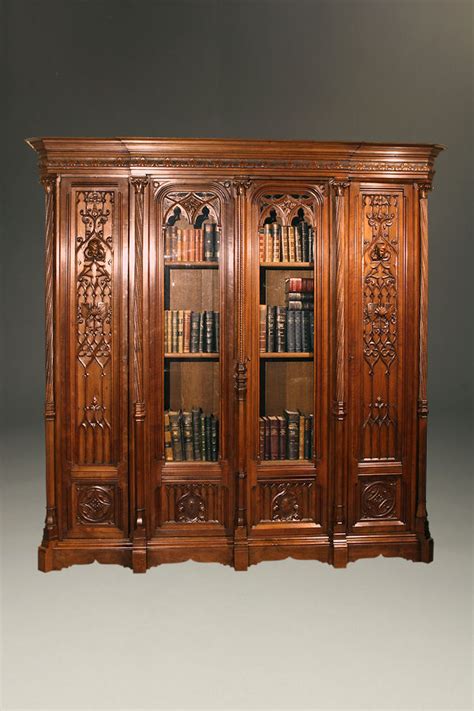 Very Nice Mid 19th Century French Gothic Bookcase