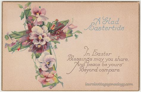 Antique And Vintage Easter Postcards Pansies And Religious Laurel