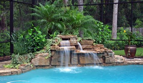 A Pool With A Waterfall In The Middle