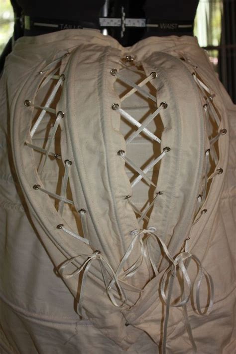 The Cage Of The Bustle Laced Together With Ribbon Victorian Fashion Victorian Clothing