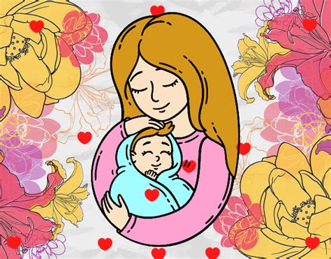 Dibujo De Una Madre Con Su Bebé Pintado Por En El Día 04 10