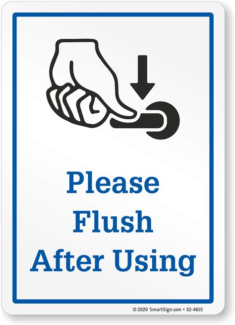Cartoon Flush Toilet Signs