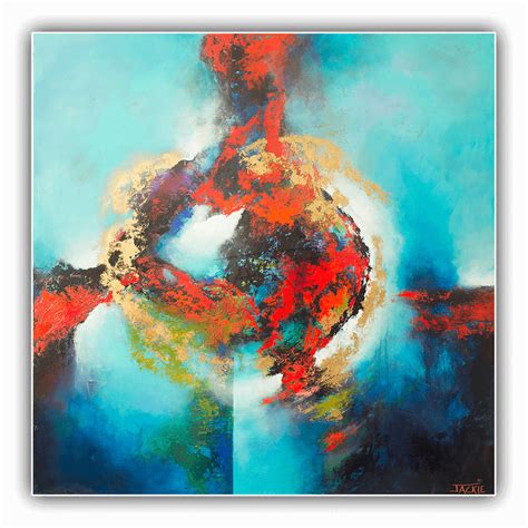 Vibrant Abstract Original Canvas Painting Jackie Micallef