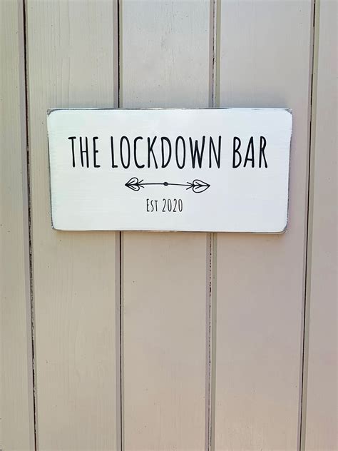 Wooden Bar Sign Lockdown Bar Sign Personalised Bar Sign Personalized
