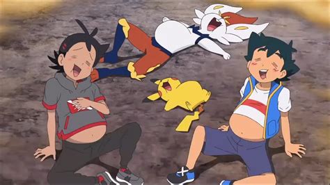 Pokemon Ash Pikachu Goh And Cinderace Stuffed Themselves Until They