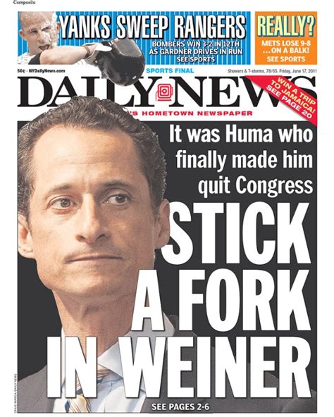 Anthony Weiners Tabloid Treatment